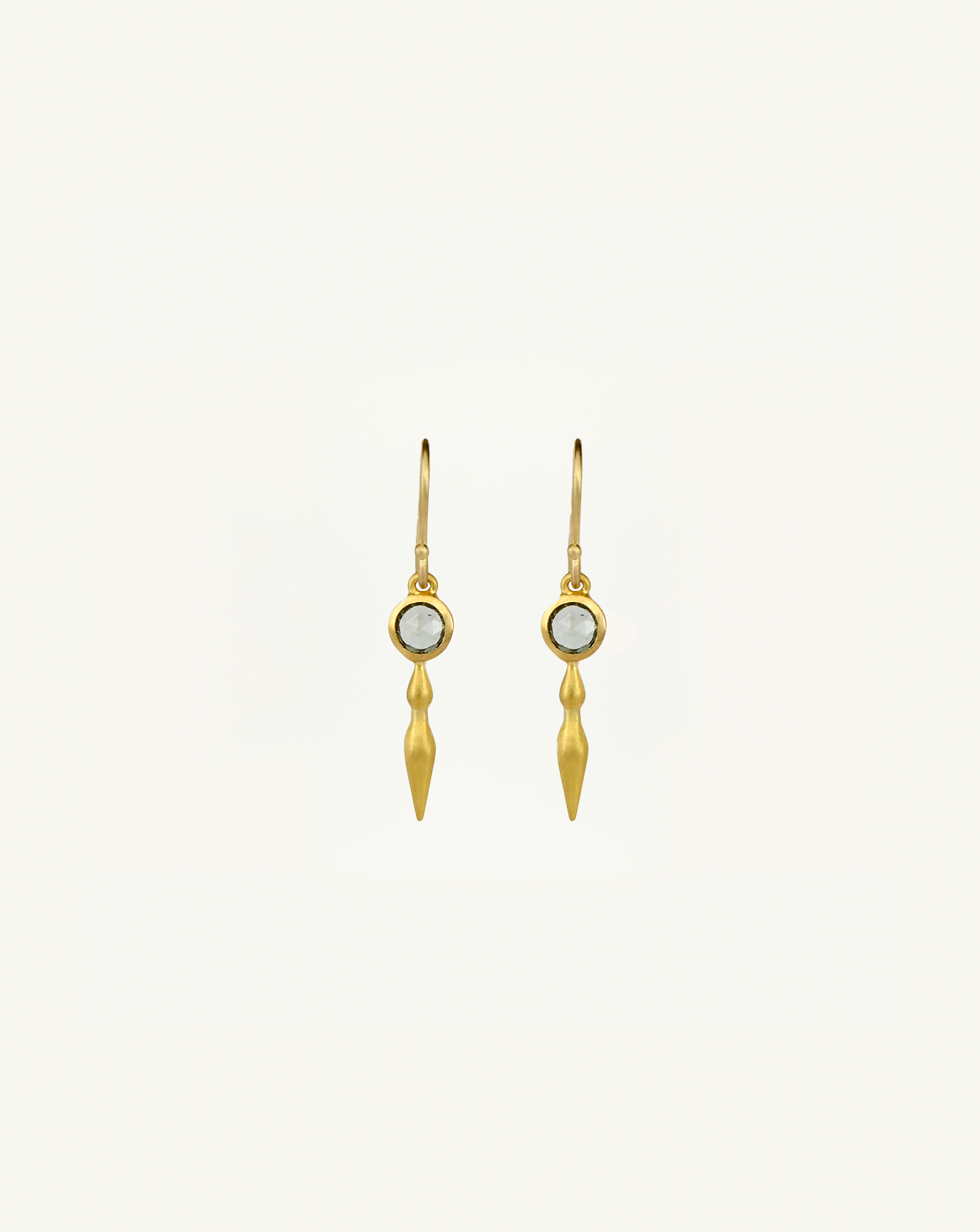 22k + Gemstone Double Pod Drop Earrings