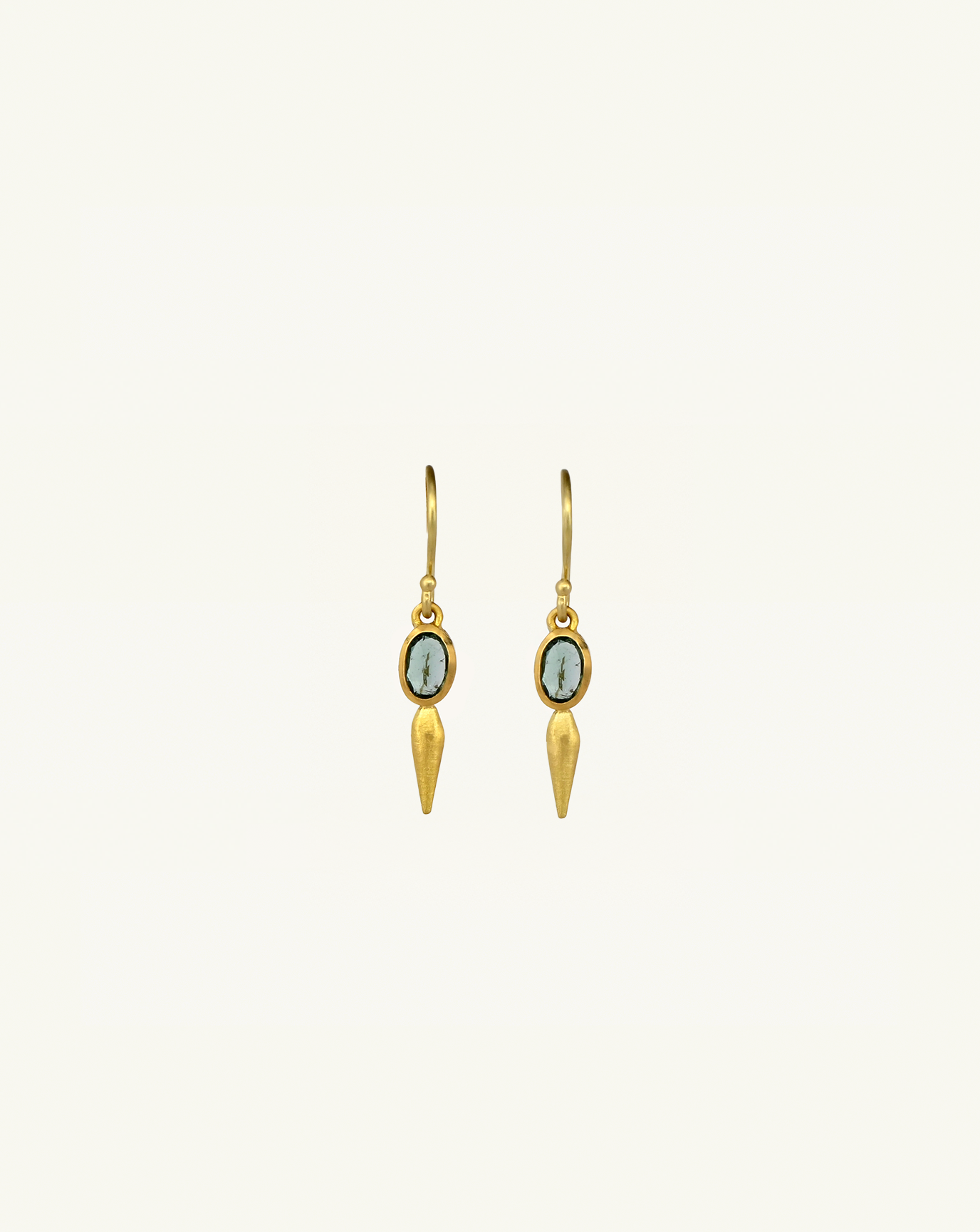22k + Gemstone Pod Drop Earrings