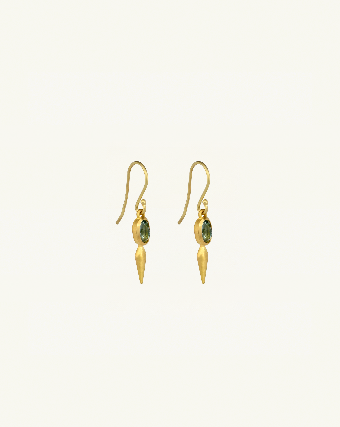 22k + Gemstone Pod Drop Earrings
