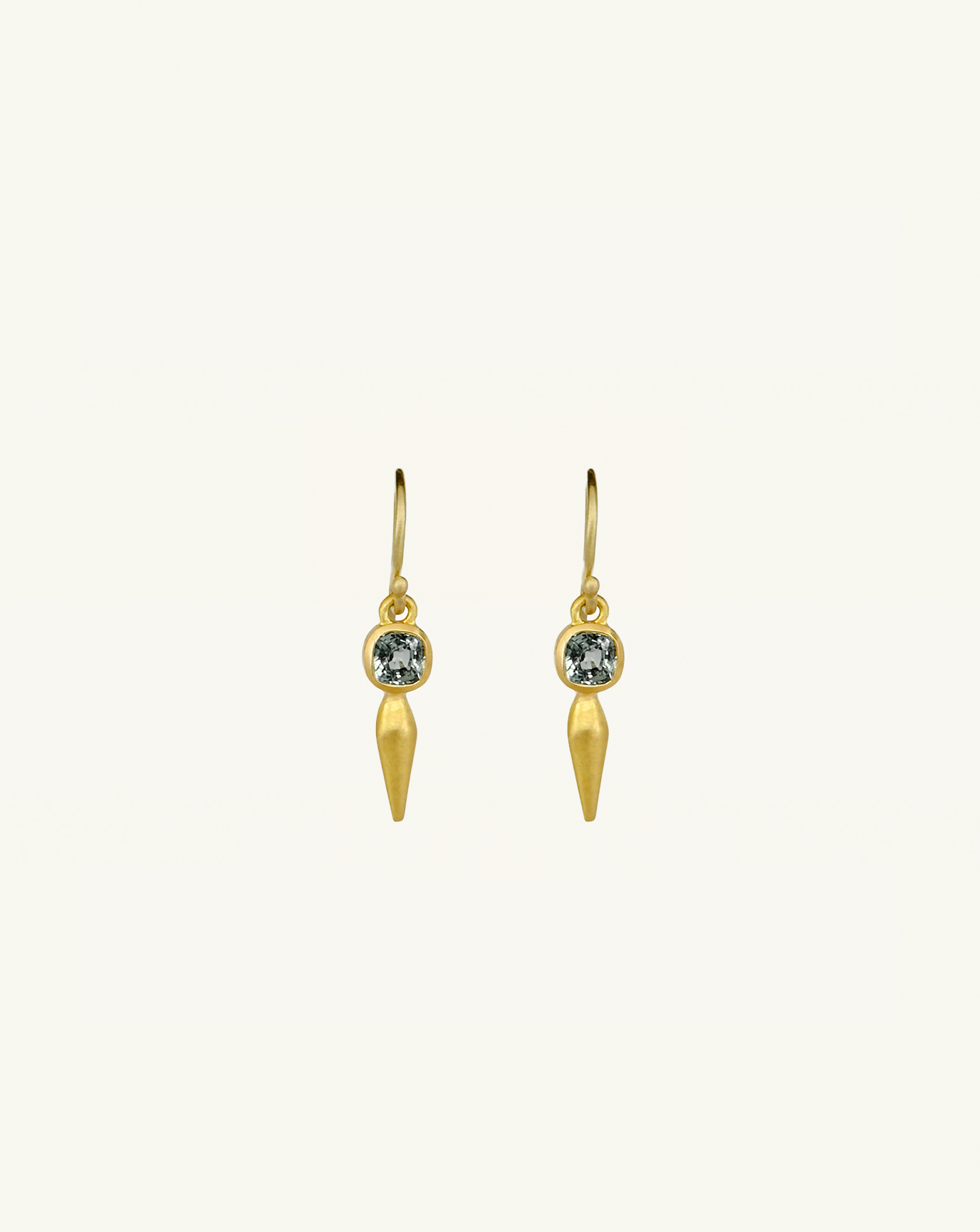 22k + Gemstone Pod Drop Earrings