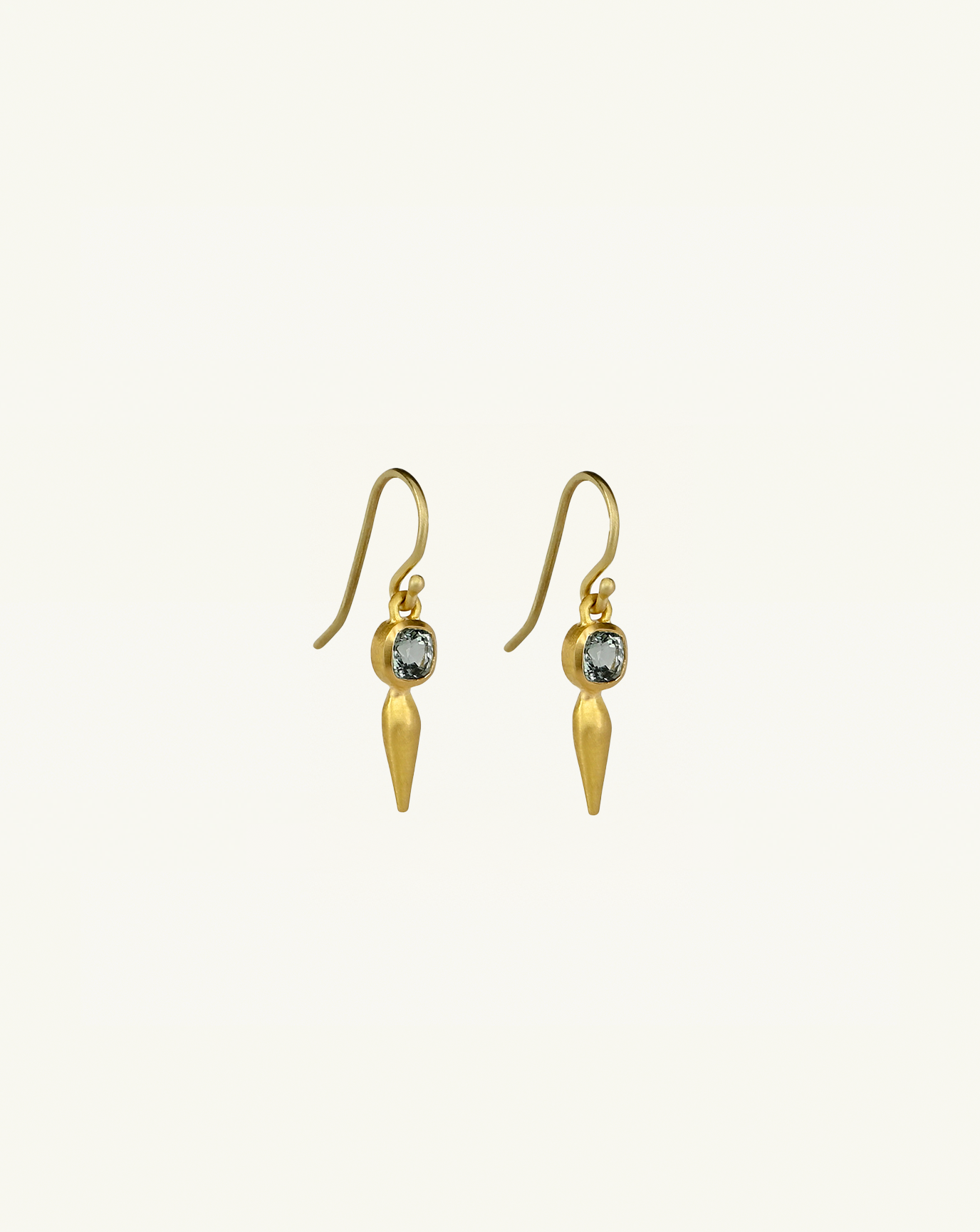 22k + Gemstone Pod Drop Earrings
