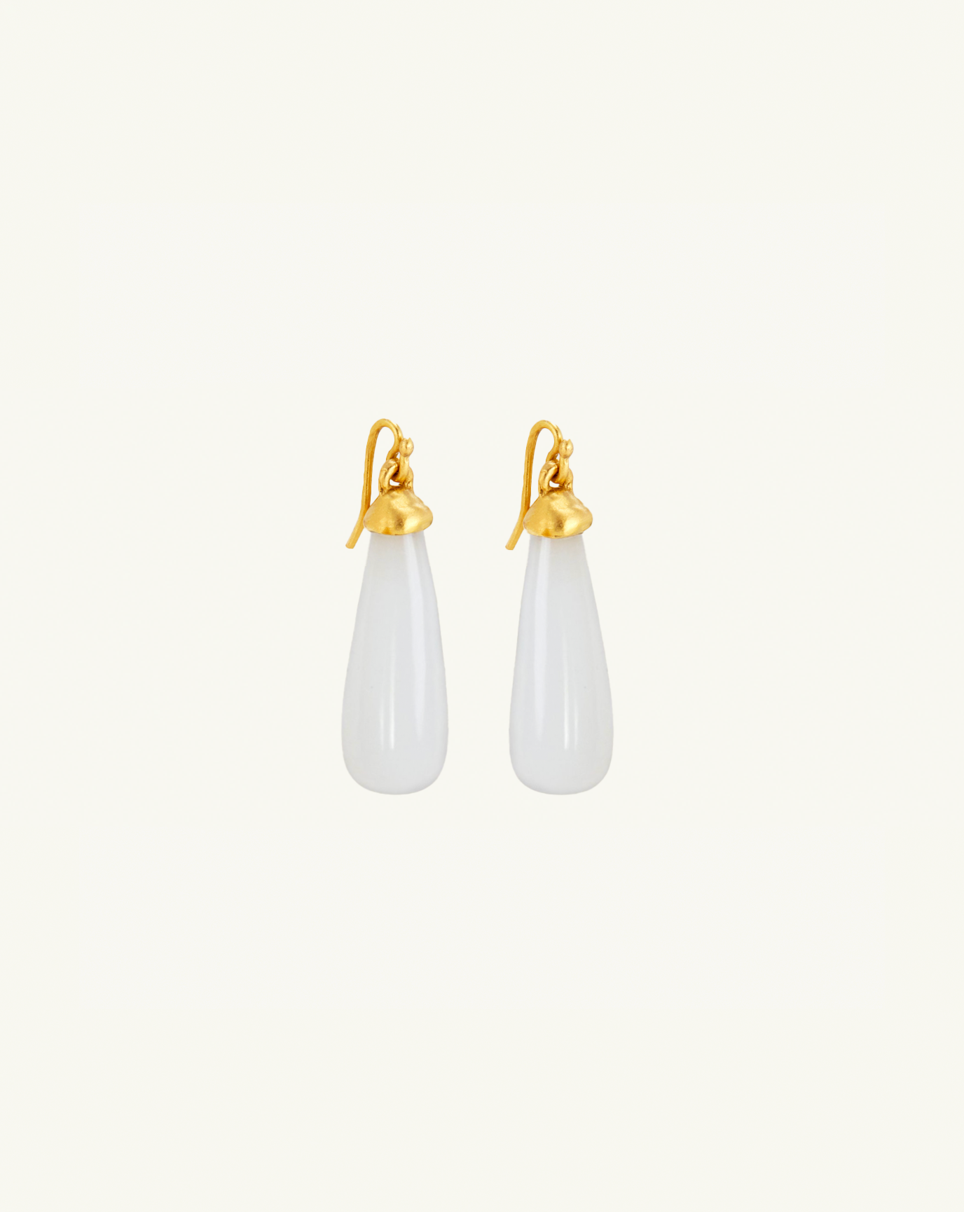 Product image of the white moonstone drop earrings