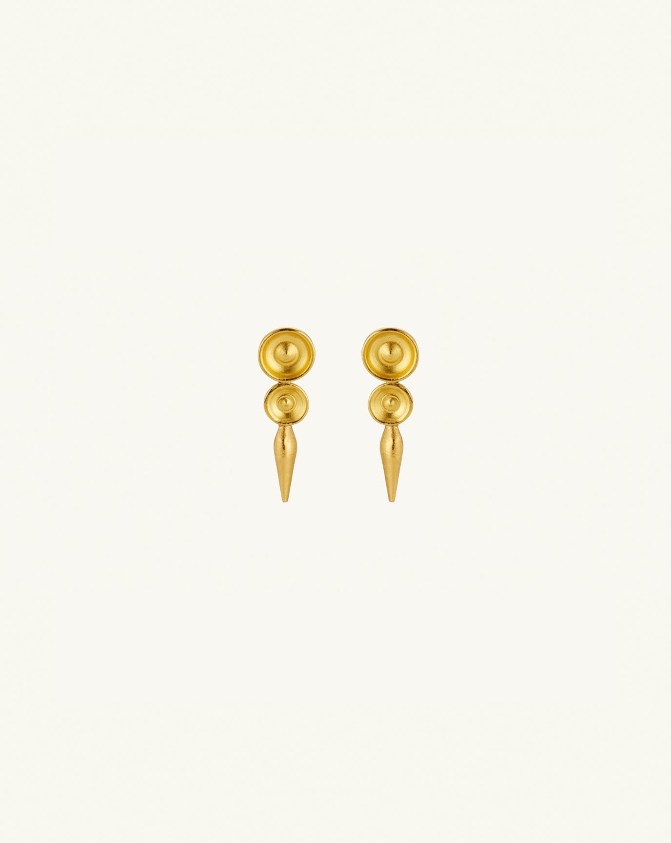 Product image of the Concave pod drop stud earrings in gold