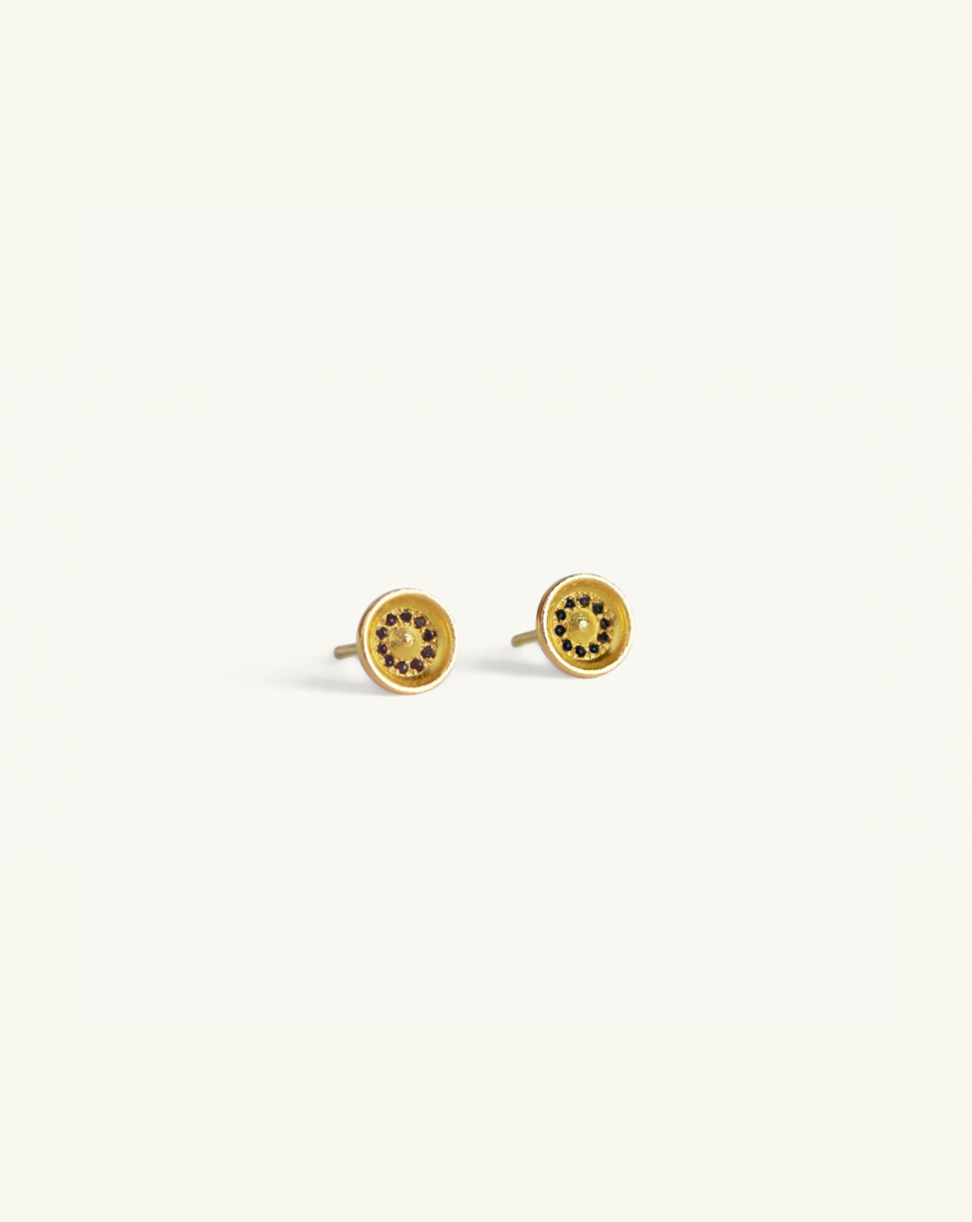 Large Concave Studs with Pavé