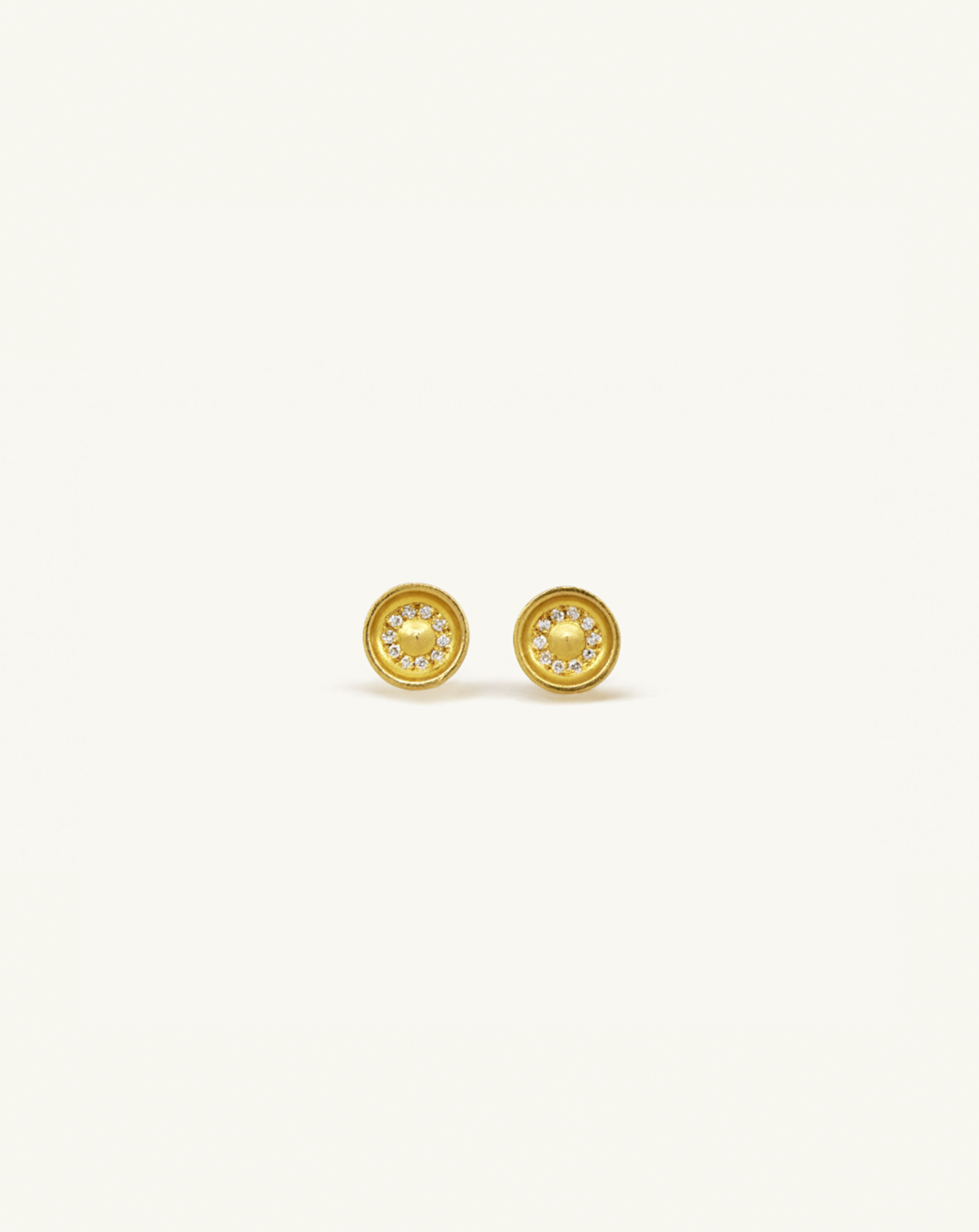 Large Concave Studs with Pavé