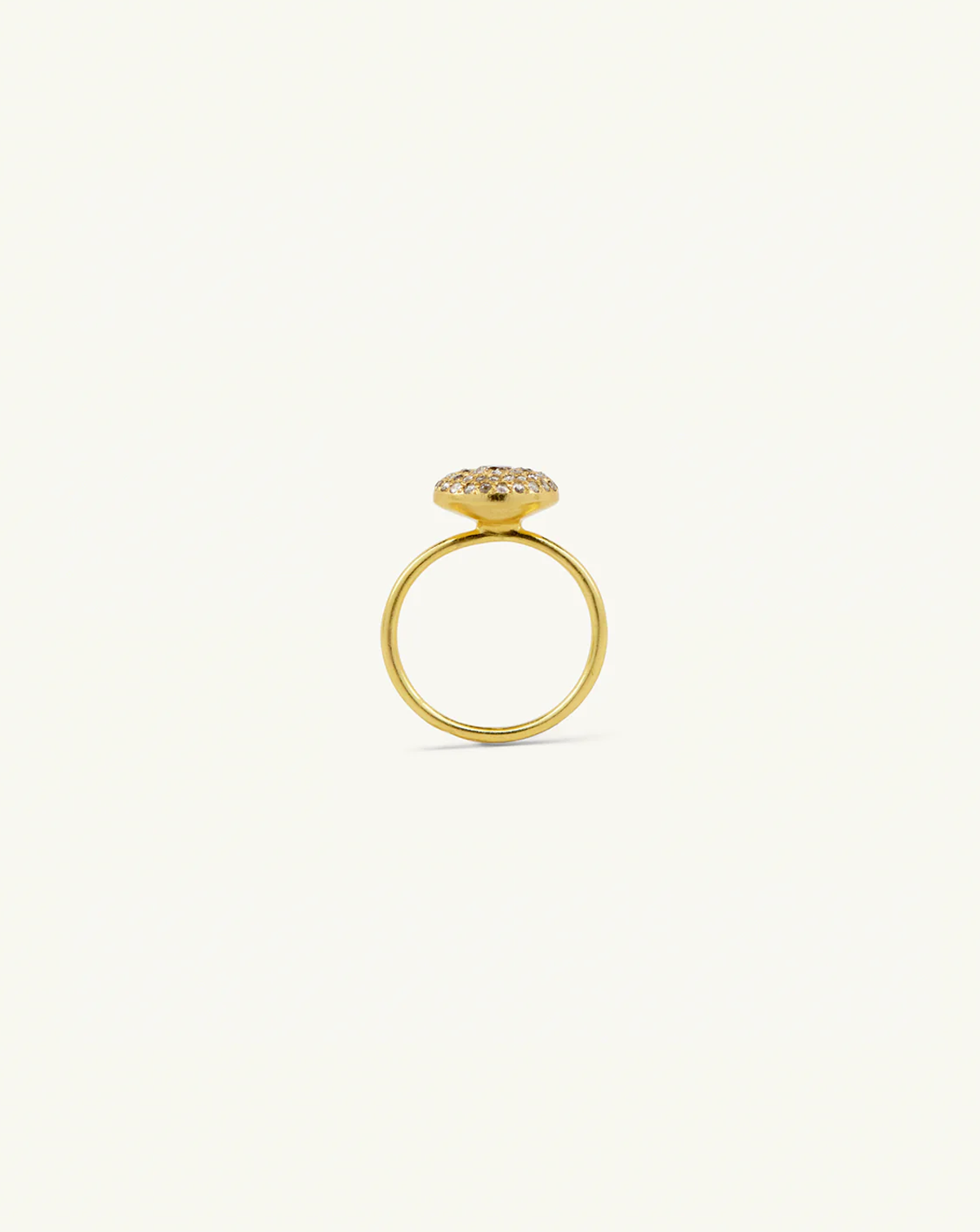 Product image of i seira gold pod ring with white diamond pavé