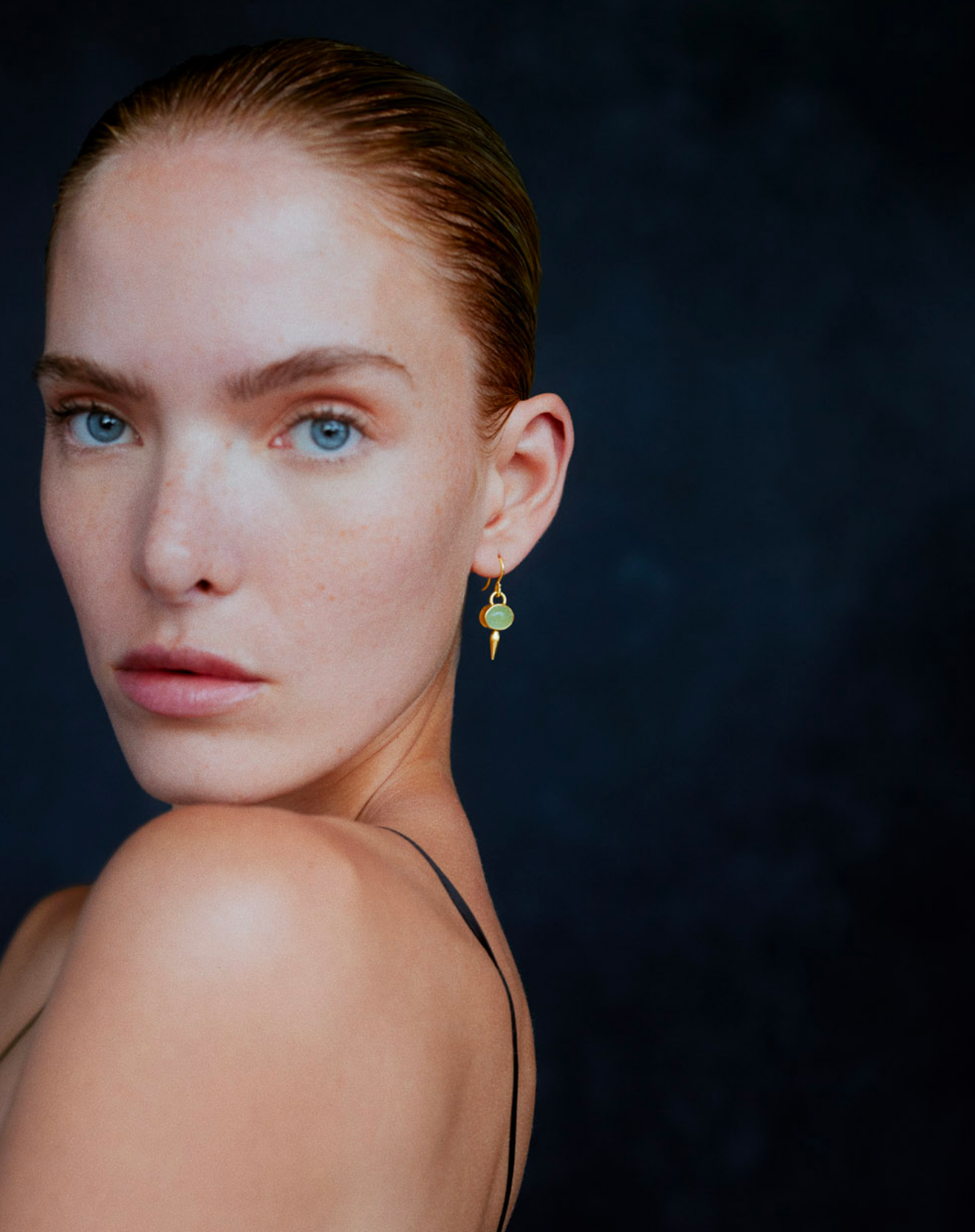 22k + Gemstone Pod Drop Earrings
