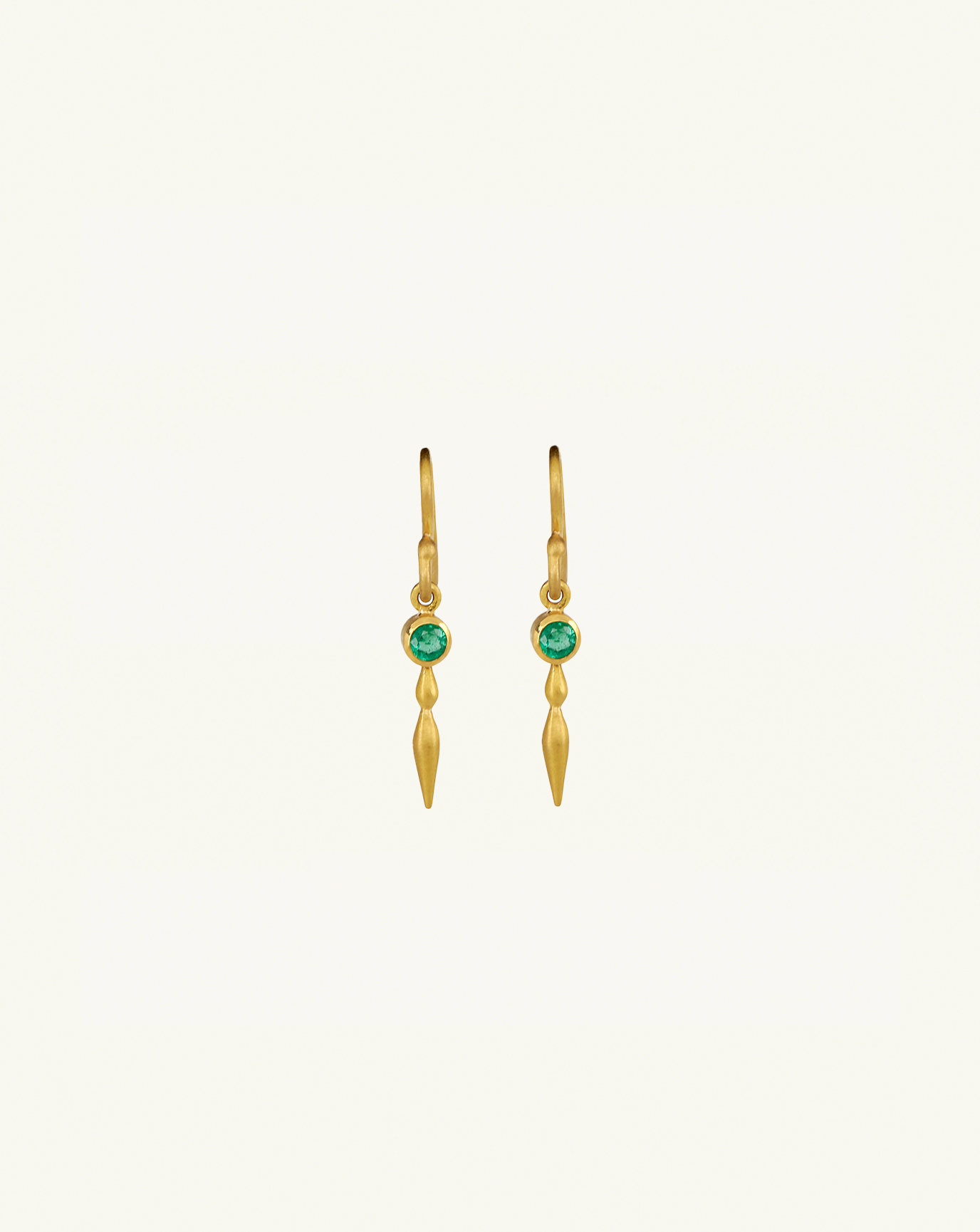 22k + Gemstone Double Pod Drop Earrings