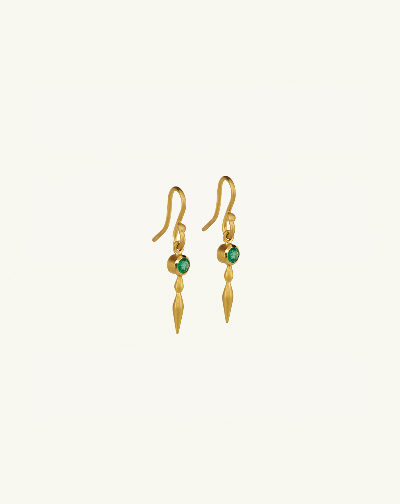 22k + Gemstone Double Pod Drop Earrings