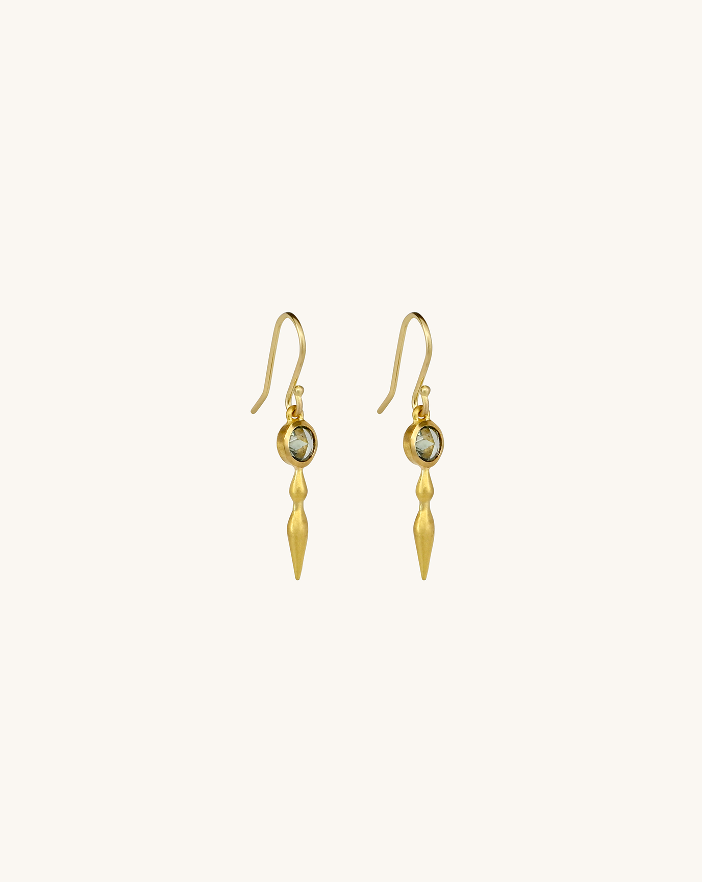 22k + Gemstone Double Pod Drop Earrings