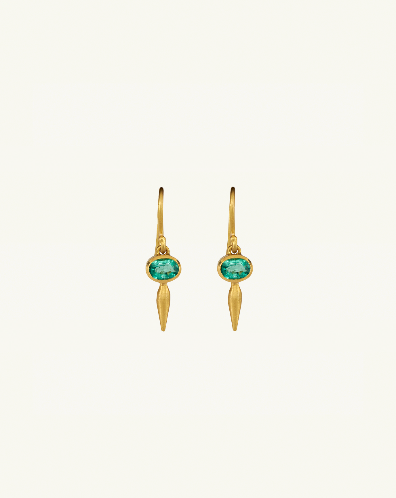 22k + Gemstone Pod Drop Earrings