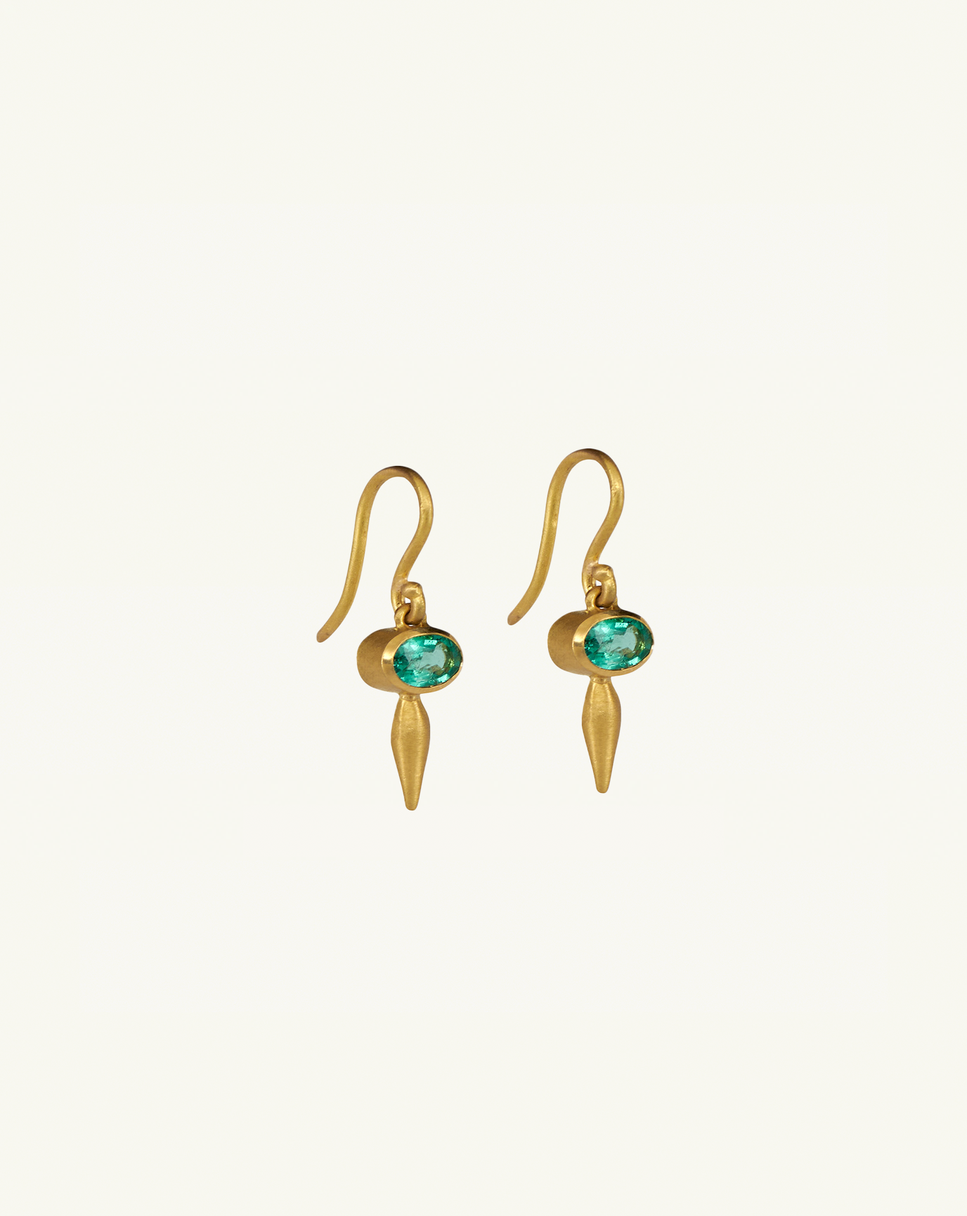 22k + Gemstone Pod Drop Earrings