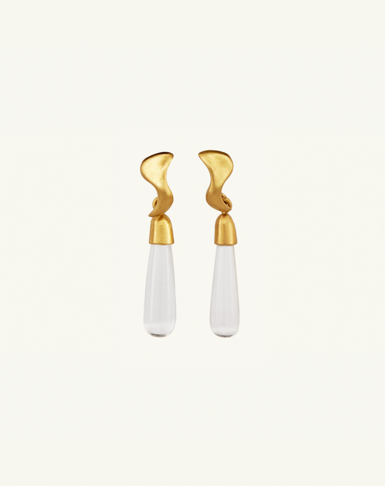 Product image of the i seira sculptural earrings with white moonstone drops
